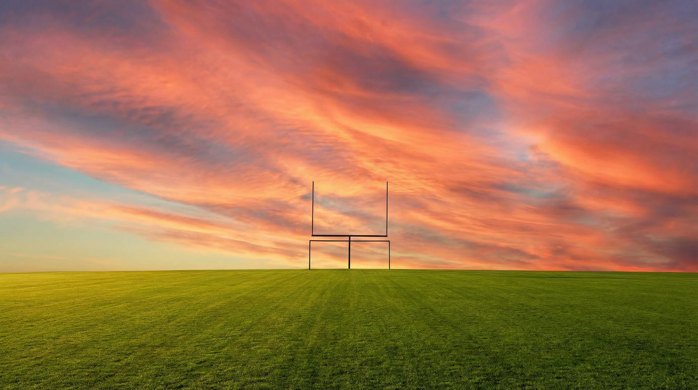Soccer field at sunset